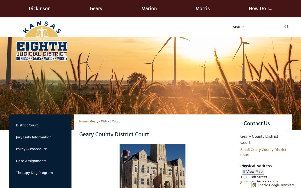 Geary County court docket District Court information
